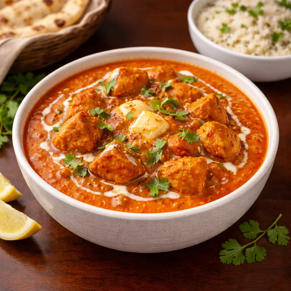 Butter Chicken - creamy curry at Bollywood Box Calgary