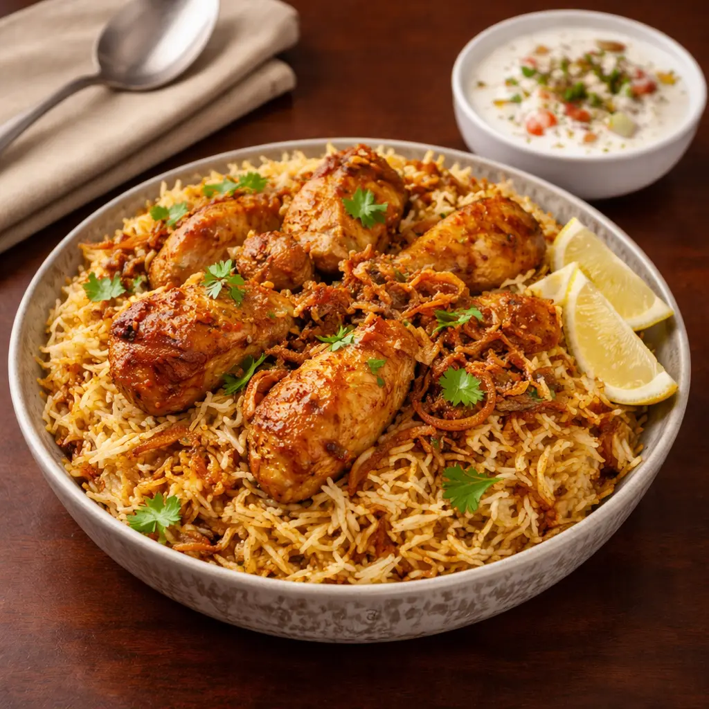 Chicken Biryani - authentic Indian street food at Bollywood Box Calgary